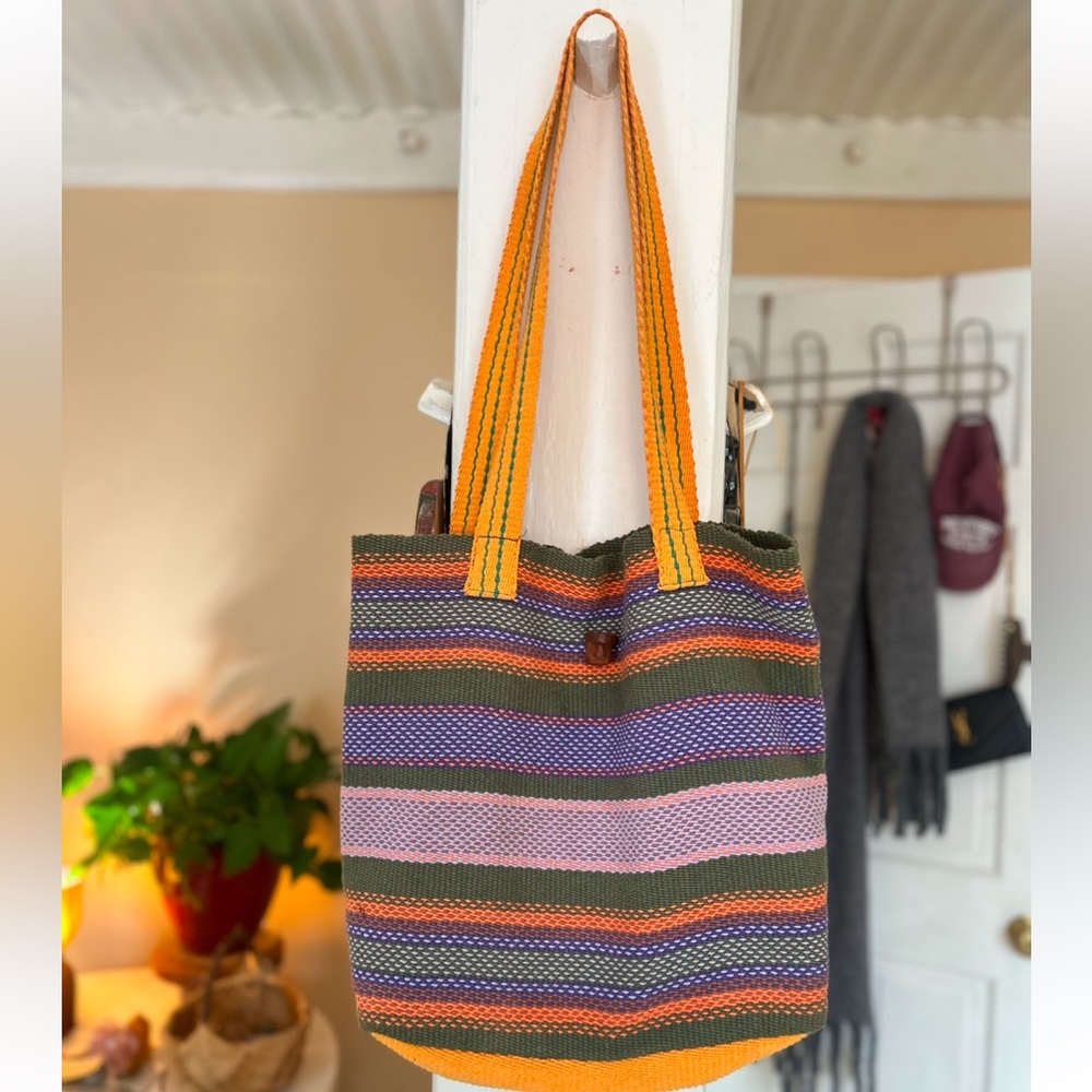 Hand Woven Striped Costa Rican Handbag